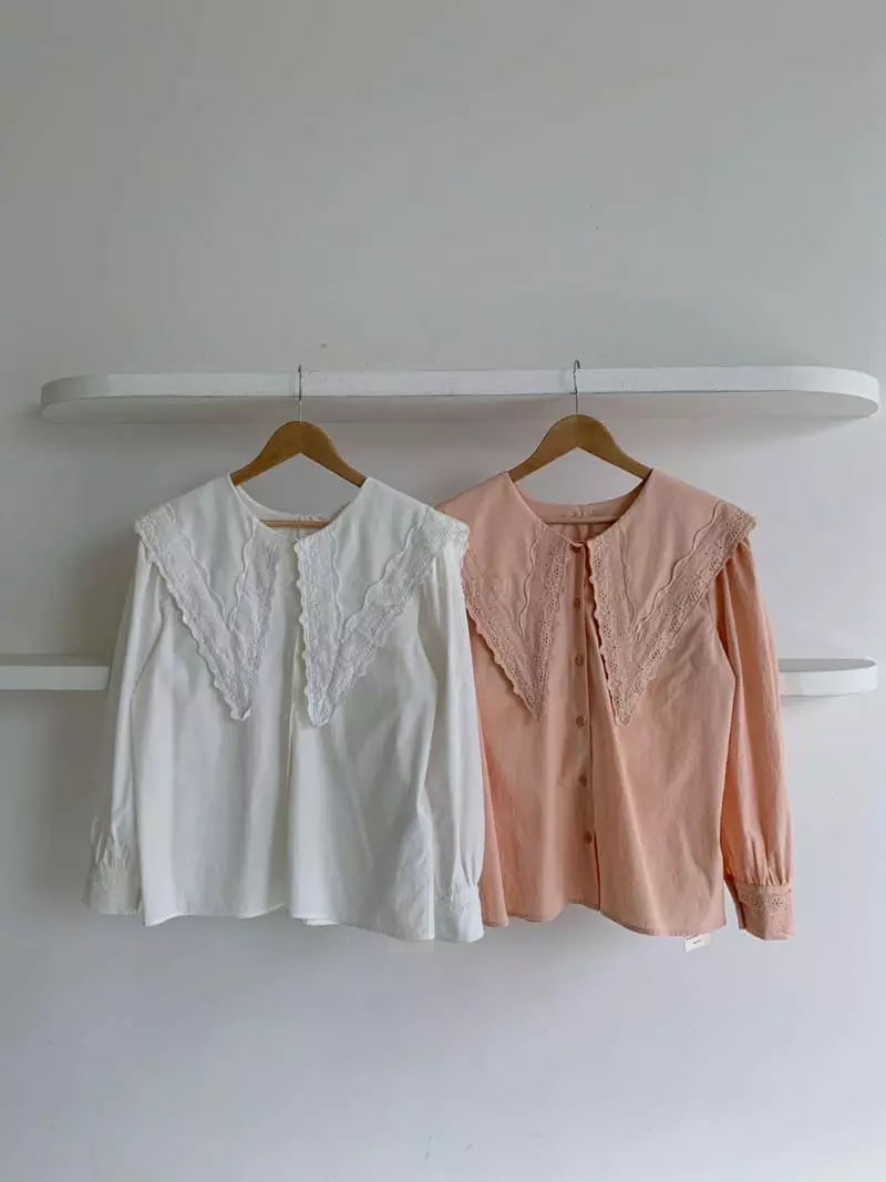 Vincent - Korean Women Fashion - #momslook - Big Collar Blouse - 4