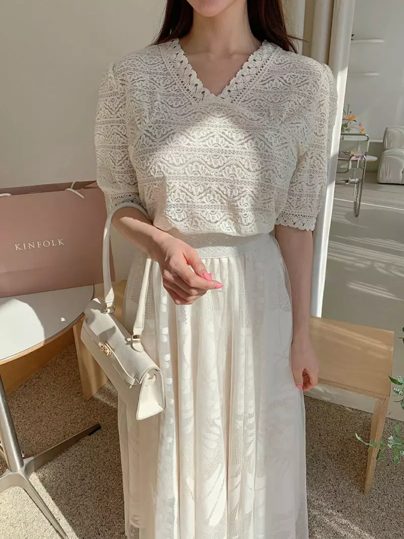 Vincent - Korean Women Fashion - #womensfashion - Lace Tee