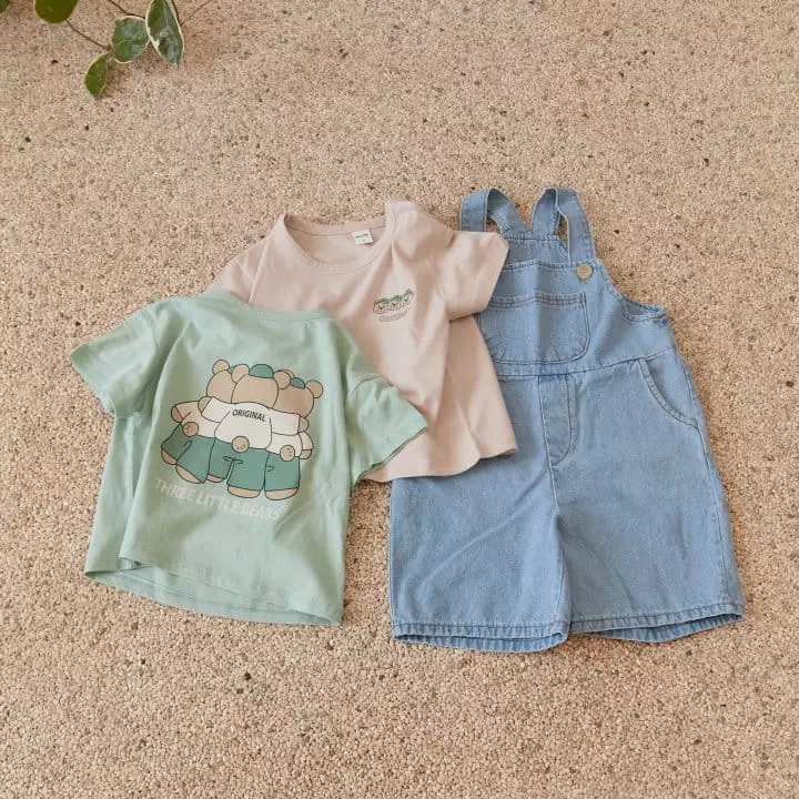 Woodie - Korean Children Fashion - #kidsshorts - Denim Dungarees Pants - 4