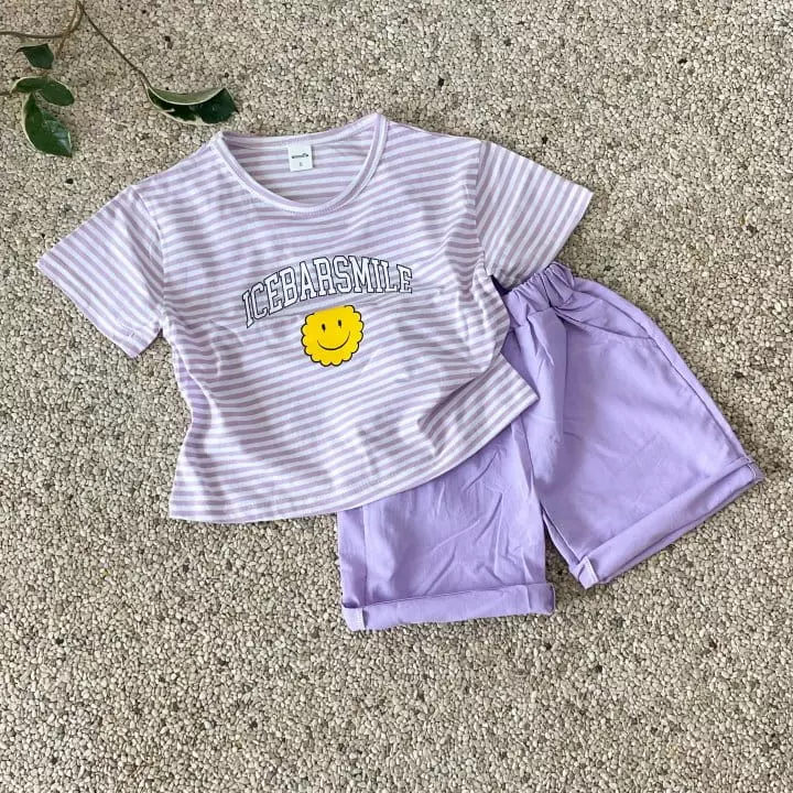 Woodie - Korean Children Fashion - #magicofchildhood - Smile Top Bottom Set - 3