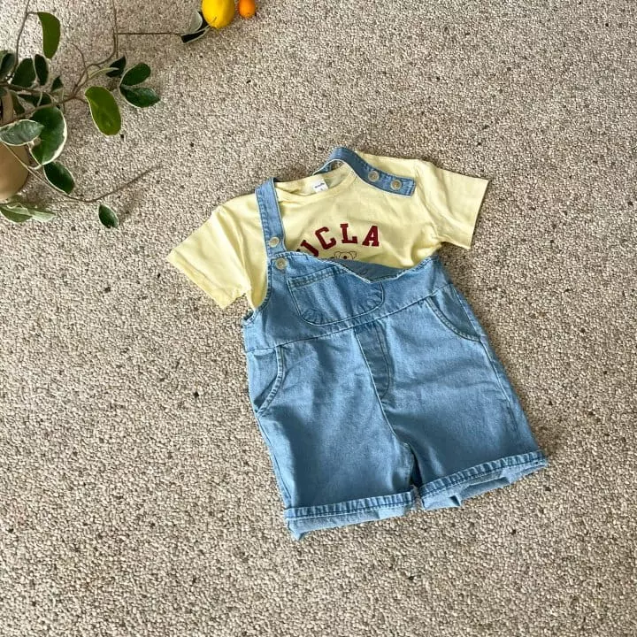 Woodie - Korean Children Fashion - #minifashionista - Denim Dungarees Pants - 9