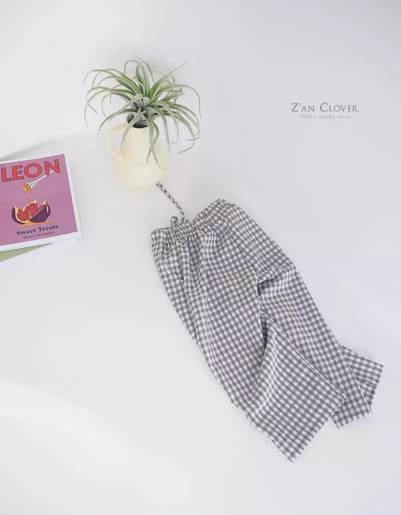 Zan Clover - Korean Children Fashion - #childrensboutique - Easy Check Pants