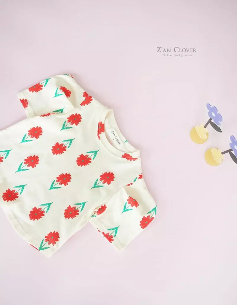 Zan Clover - Korean Children Fashion - #childrensboutique - Flower Puff Tee - 8