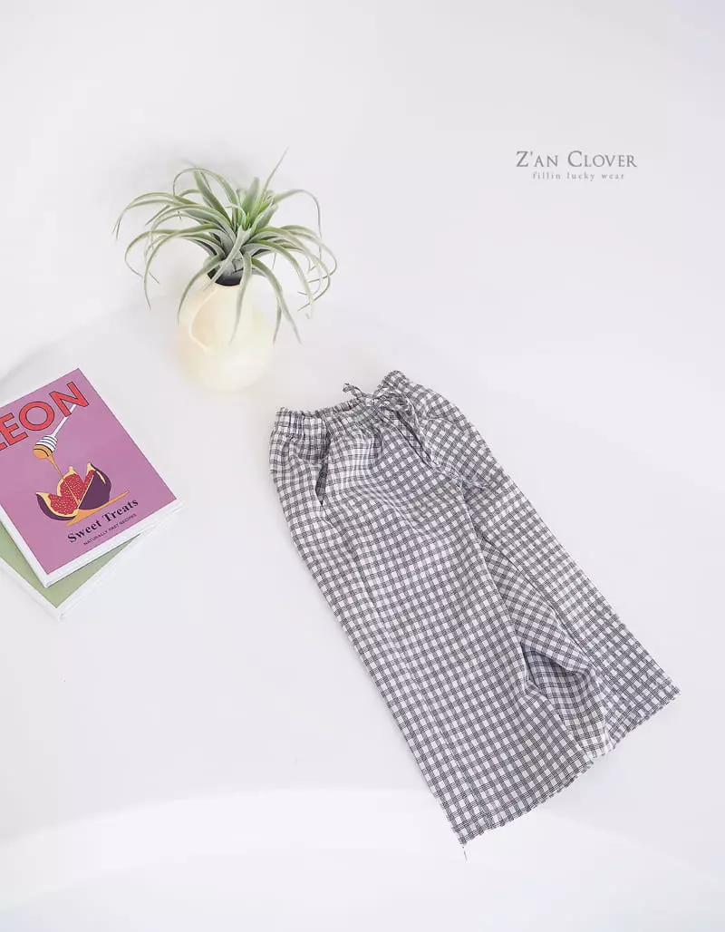 Zan Clover - Korean Children Fashion - #designkidswear - Easy Check Pants - 2