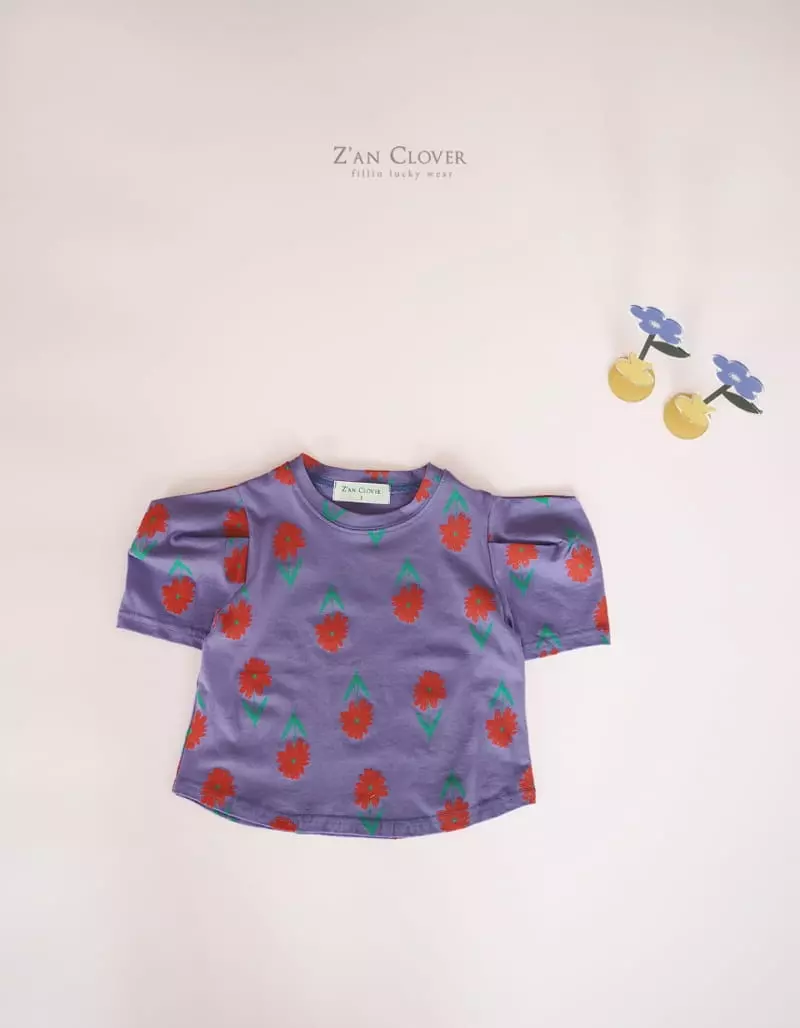Zan Clover - Korean Children Fashion - #magicofchildhood - Flower Puff Tee - 3