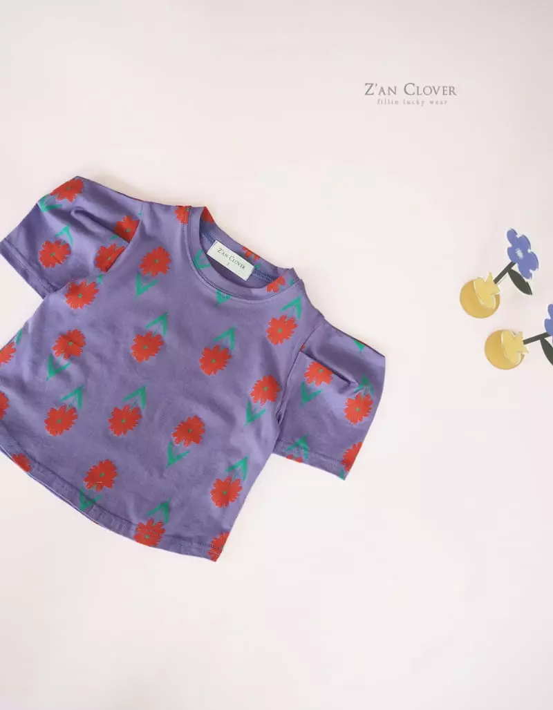 Zan Clover - Korean Children Fashion - #magicofchildhood - Flower Puff Tee - 4