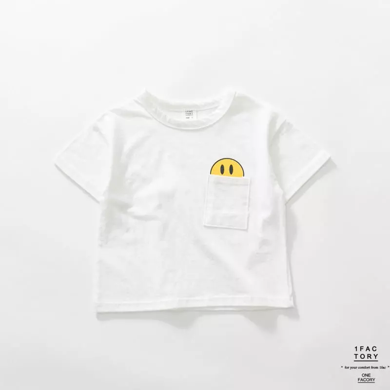 1 Fac - Korean Children Fashion - #discoveringself - Smile Pocket Tee - 2