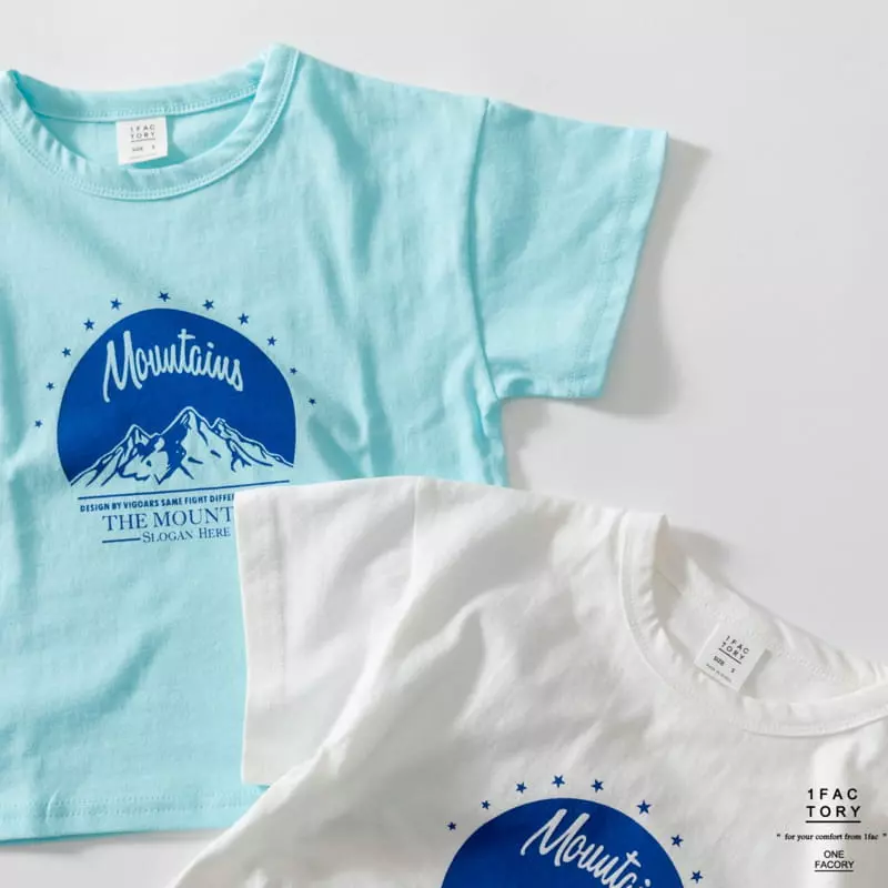 1 Fac - Korean Children Fashion - #fashionkids - Blue Mountain Tee