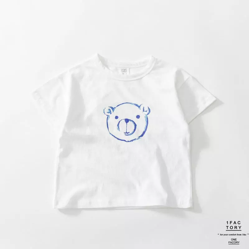 1 Fac - Korean Children Fashion - #kidsshorts - Bear Face Tee