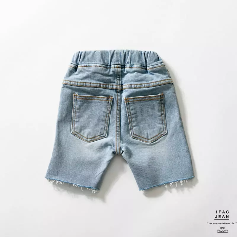 1 Fac - Korean Children Fashion - #kidsshorts - Blue Whole Double Cutting Jeans - 11