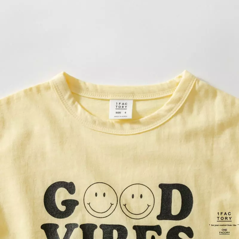 1 Fac - Korean Children Fashion - #minifashionista - Good Vibe Smile Tee - 4