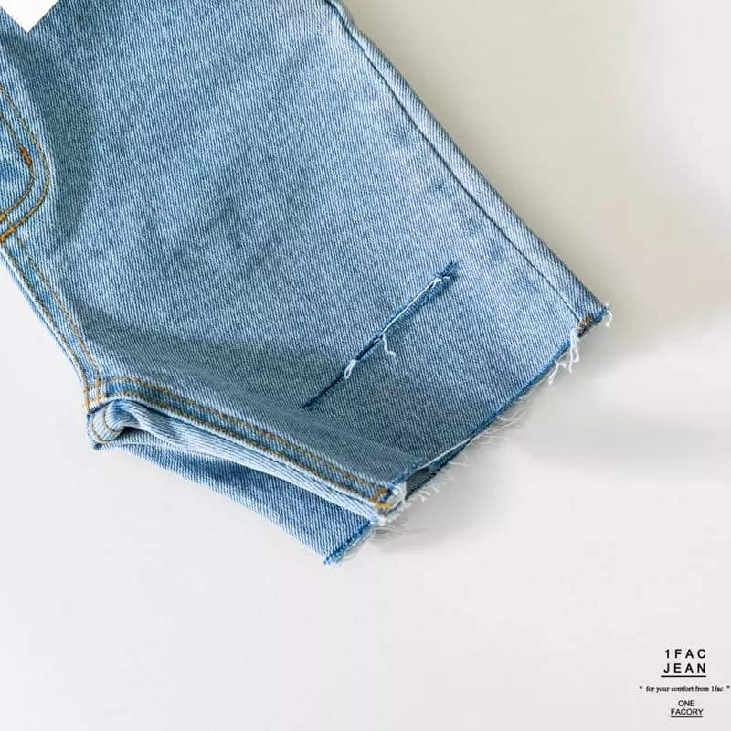1 Fac - Korean Children Fashion - #todddlerfashion - Blue Whole Double Cutting Jeans - 3