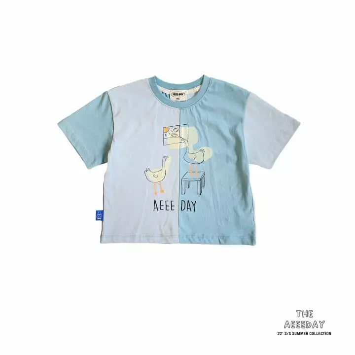 Aeeeday - Korean Children Fashion - #Kfashion4kids - Half Color Tee - 8