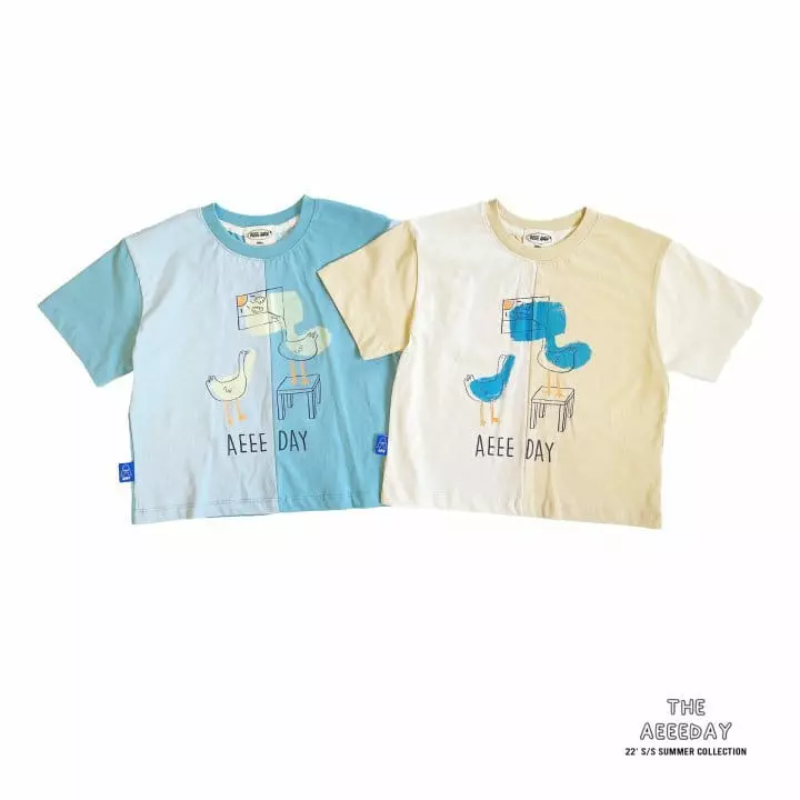 Aeeeday - Korean Children Fashion - #childrensboutique - Half Color Tee