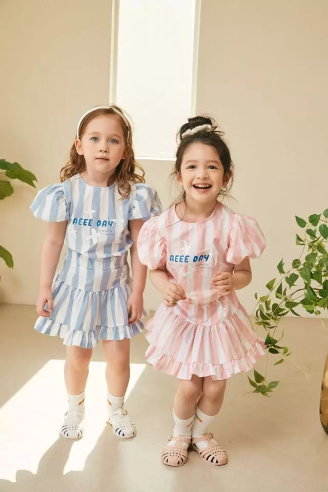 Aeeeday - Korean Children Fashion - #fashionkids - Bud Stripes Two Piece - 3