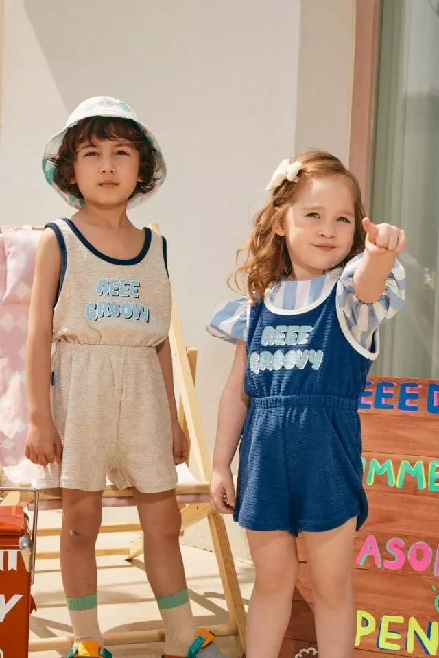 Aeeeday - Korean Children Fashion - #kidsshorts - Terry Sleeveless Jumpsuit - 5