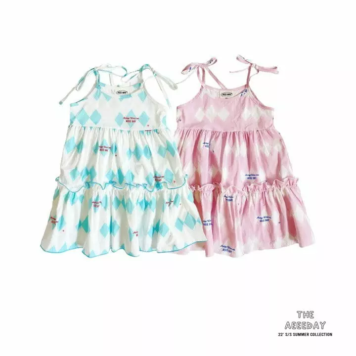 Aeeeday - Korean Children Fashion - #kidsshorts - Argyle Sleeveless One-piece