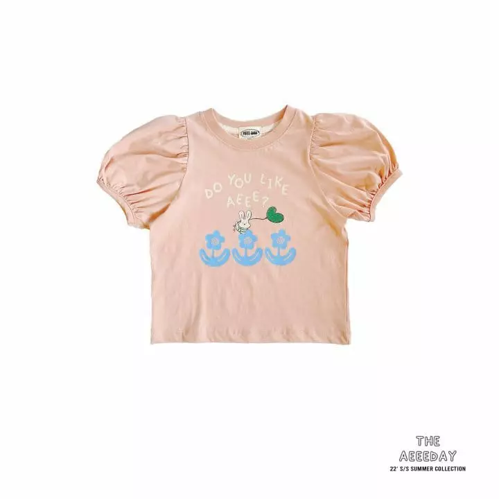 Aeeeday - Korean Children Fashion - #kidsshorts - Puff Rabbit Tee - 7