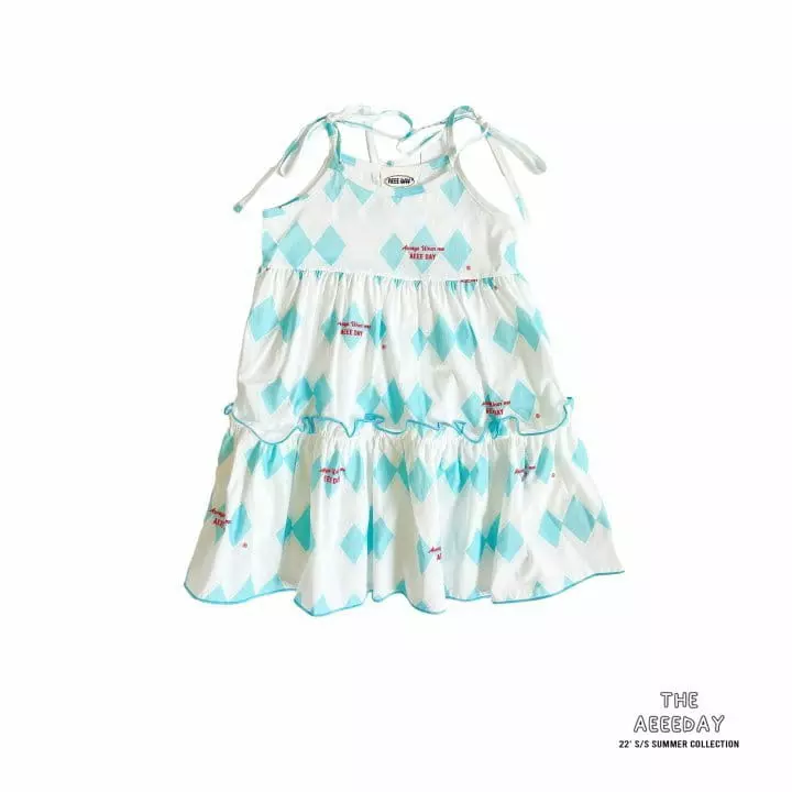 Aeeeday - Korean Children Fashion - #kidsstore - Argyle Sleeveless One-piece - 2
