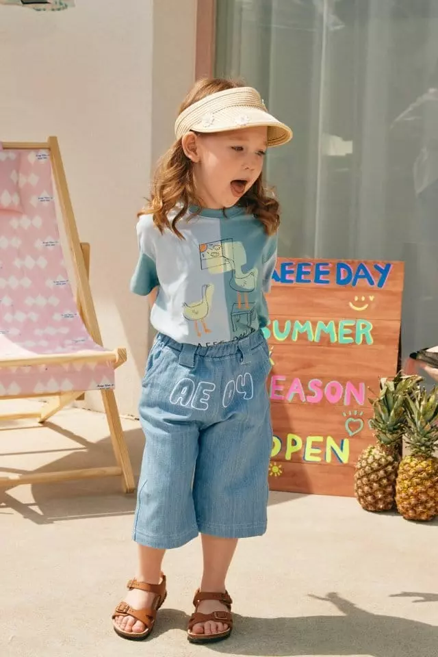 Aeeeday - Korean Children Fashion - #kidsstore - Half Color Tee - 6