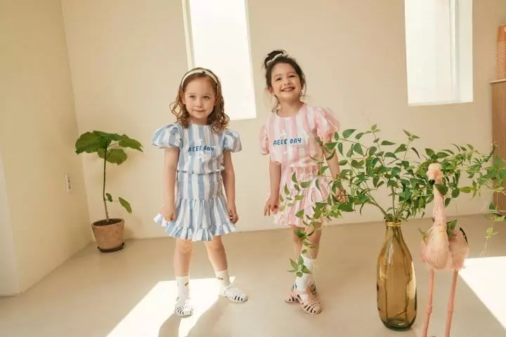 Aeeeday - Korean Children Fashion - #kidzfashiontrend - Bud Stripes Two Piece - 6