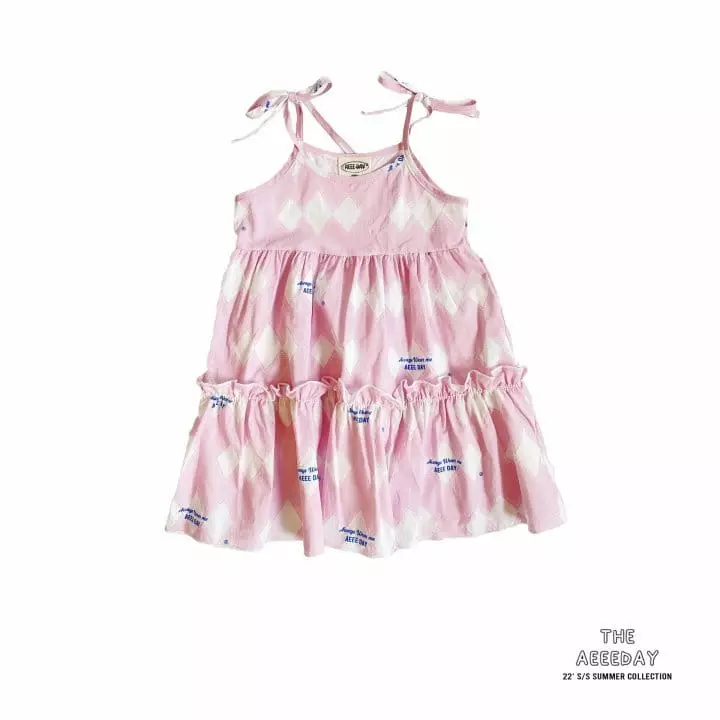 Aeeeday - Korean Children Fashion - #kidzfashiontrend - Argyle Sleeveless One-piece - 3