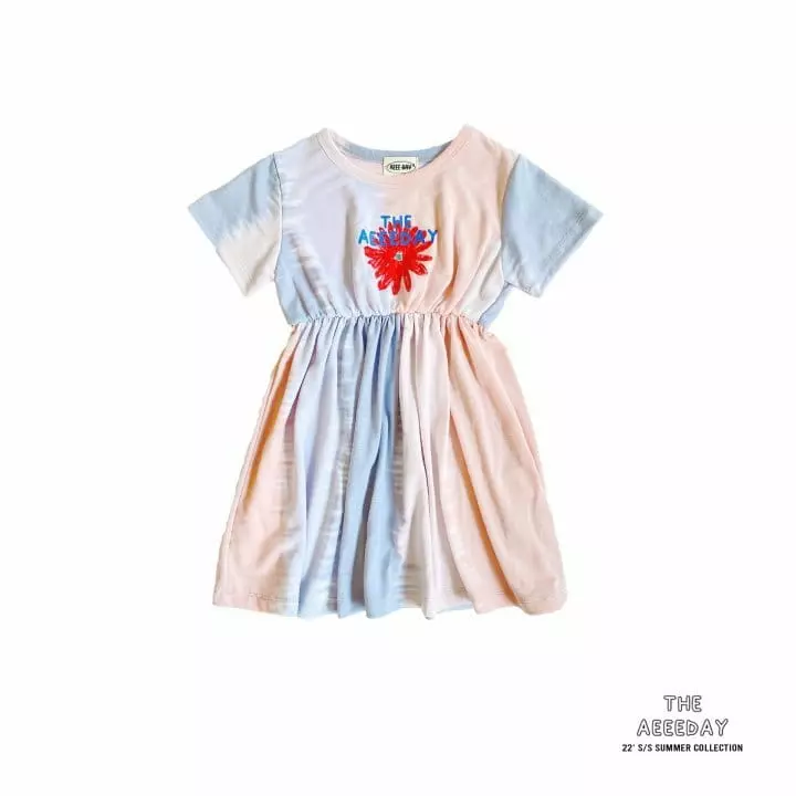 Aeeeday - Korean Children Fashion - #minifashionista - Qater Paint Flower One-piece - 8