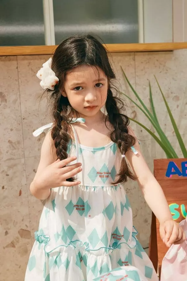 Aeeeday - Korean Children Fashion - #minifashionista - Argyle Sleeveless One-piece - 7