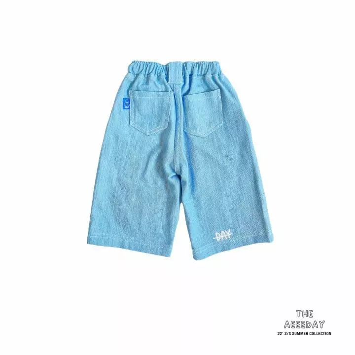 Aeeeday - Korean Children Fashion - #minifashionista - Lettering Capri Jeans - 8