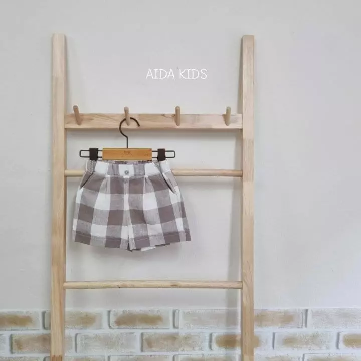 Aida - Korean Children Fashion - #Kfashion4kids - Glory Check Linen Shorts - 7