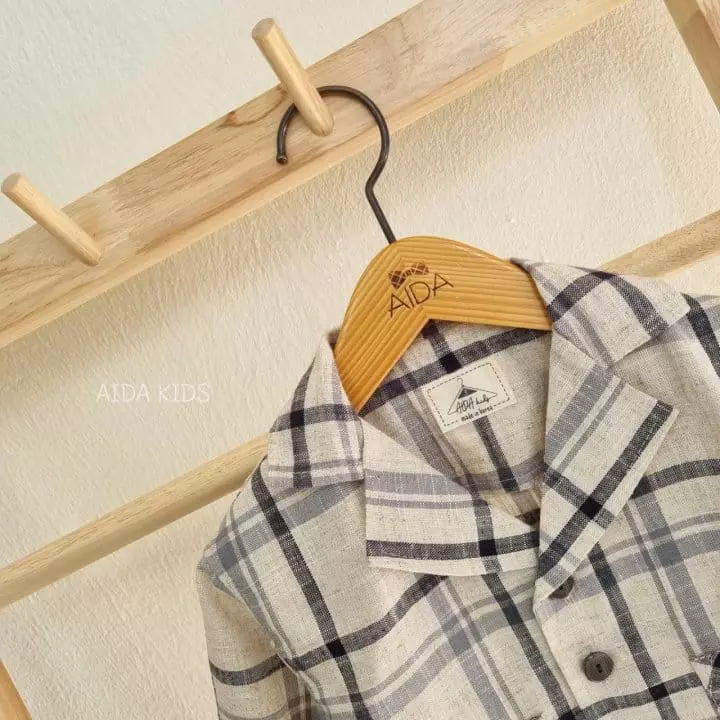 Aida - Korean Children Fashion - #stylishchildhood - And Check Linen Jacket - 4