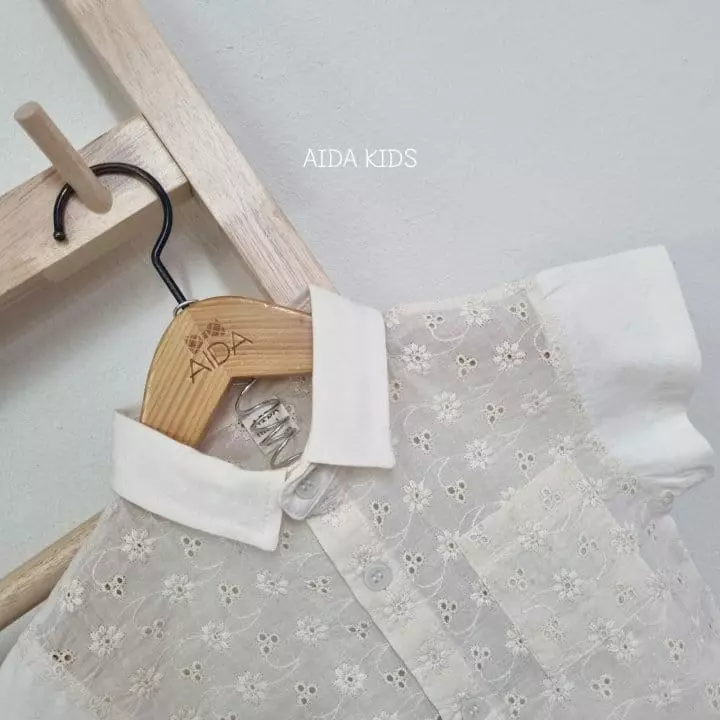 Aida - Korean Children Fashion - #childofig - Punching Embroidery Shirt