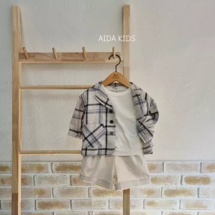 Aida - Korean Children Fashion - #childrensboutique - And Check Linen Jacket - 5
