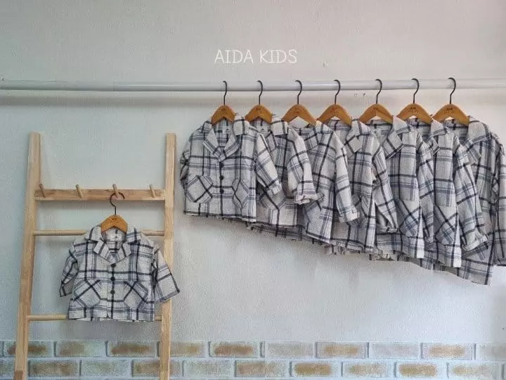 Aida - Korean Children Fashion - #designkidswear - And Check Linen Jacket - 6