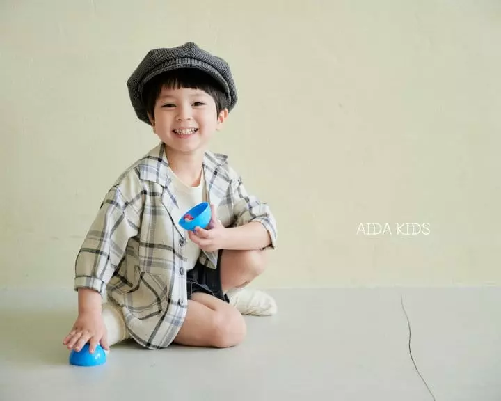 Aida - Korean Children Fashion - #kidsshorts - And Check Linen Jacket - 9
