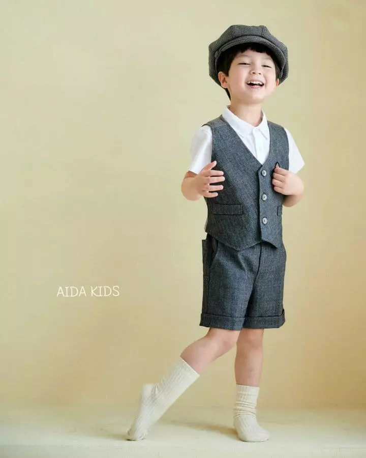 Aida - Korean Children Fashion - #kidsshorts - Glen Vest - 2