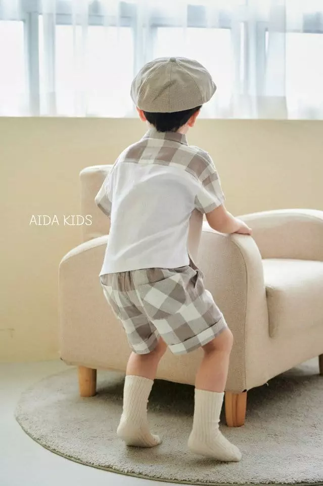 Aida - Korean Children Fashion - #kidsstore - Glory Check Linen Shorts - 5