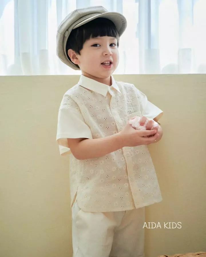 Aida - Korean Children Fashion - #kidzfashiontrend - Punching Embroidery Shirt - 8