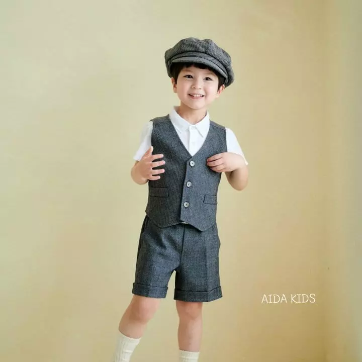 Aida - Korean Children Fashion - #kidsstore - Glen Vest - 4