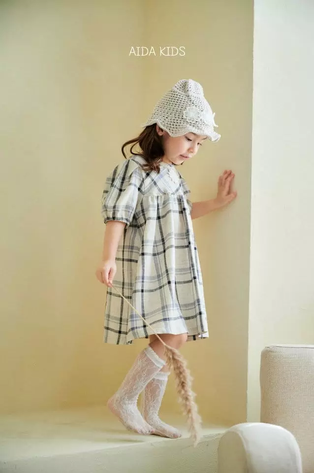 Aida - Korean Children Fashion - #littlefashionista - And Check One-piece - 3