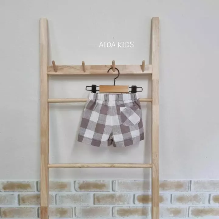 Aida - Korean Children Fashion - #minifashionista - Glory Check Linen Shorts - 10