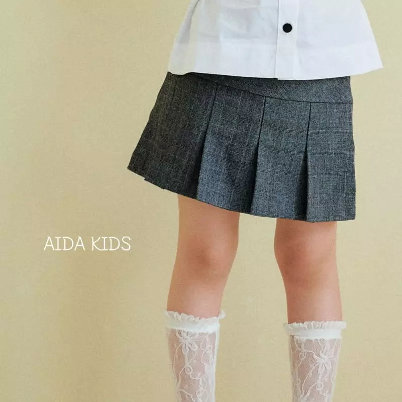 Aida - Korean Children Fashion - #todddlerfashion - Glan Check Skirt - 5