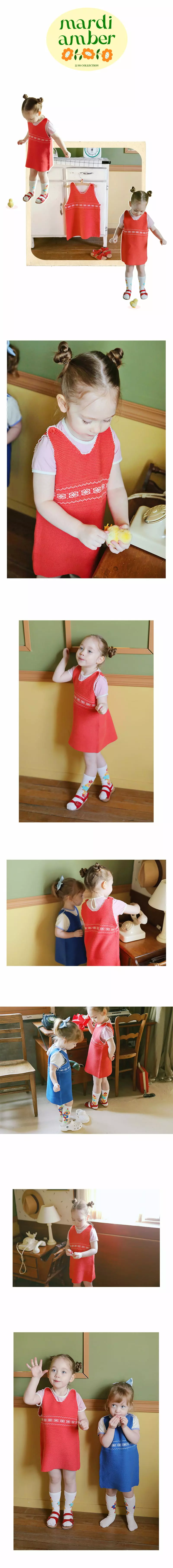 Amber - Korean Children Fashion - #prettylittlegirls - Marine Knit One-piece - 2