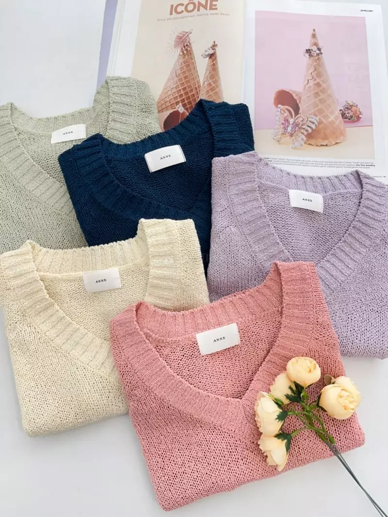 Anne - Korean Women Fashion - #romanticstyle - Minic Short Sleeves Knit