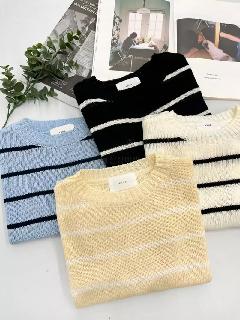 Anne - Korean Women Fashion - #vintagekidsstyle - Bake R Neck Summer Knit
