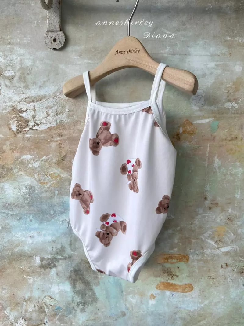 Anne Shirley - Korean Baby Fashion - #babyfashion - Heart Hug Bear Swimwear with Hat - 5