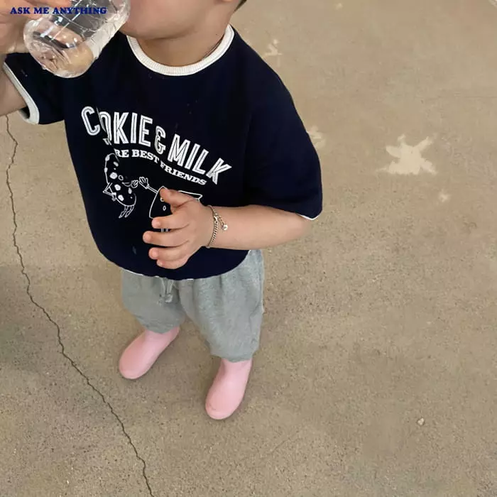 Ask Me Anything - Korean Children Fashion - #kidsshorts - Cookie Milk Tee - 3