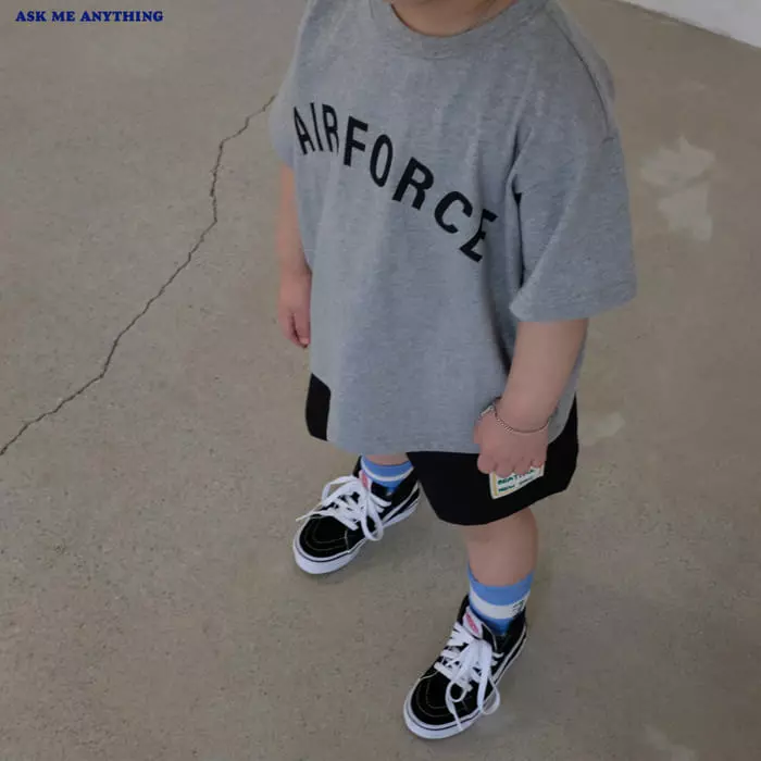 Ask Me Anything - Korean Children Fashion - #kidsshorts - Air Force Tee