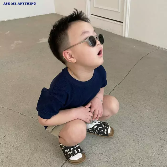 Ask Me Anything - Korean Children Fashion - #magicofchildhood - Waffle Tee - 3
