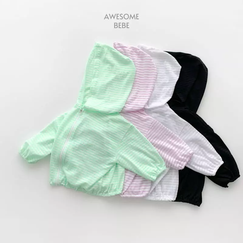 Awesome Bebe - Korean Children Fashion - #Kfashion4kids - Stripes Hoody Zip-up